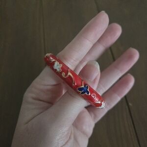 Elegant Red Enamel Bangle